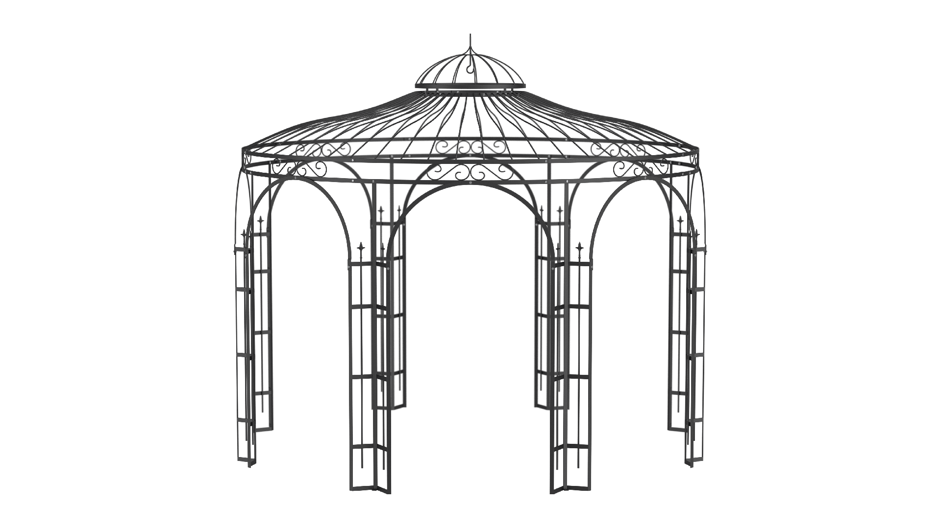 Pavillon Florenz pulverbeschichtet Sonderfarbe schwarz 3D Modell